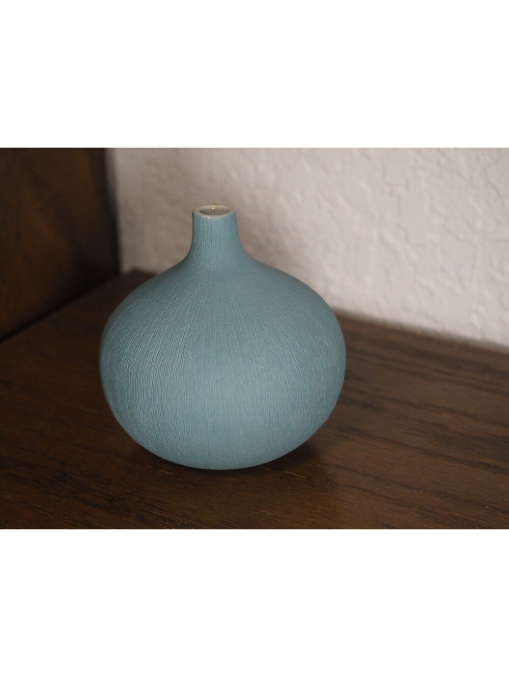 Mini Matte Blue Ceramic Vase – 3.5" Modern Round Bud Vase, Minimalist Home Décor